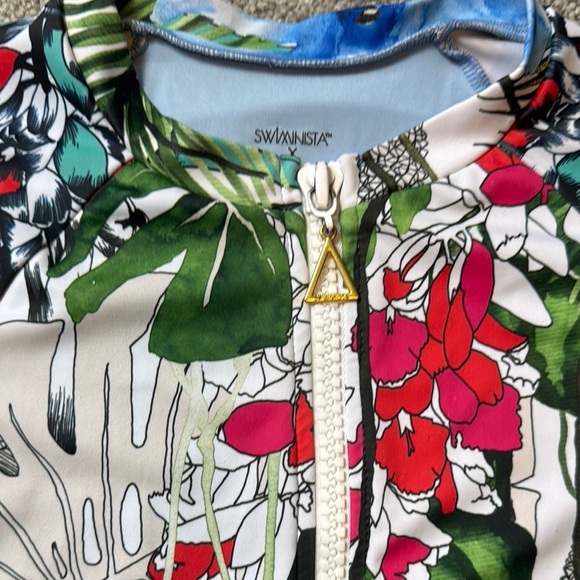 Swimnista x Christian Lacroix Tropical Print women’s long sleeve bathing suit - Picture 2 of 9